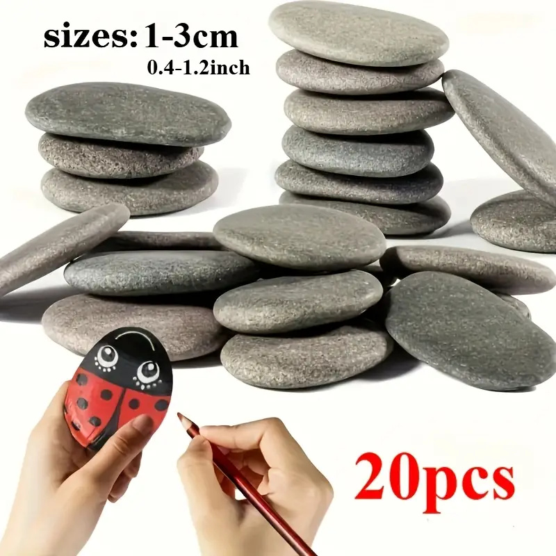 Fish Tank Gravel - 20 шт., натуральные речные камни, гладкие