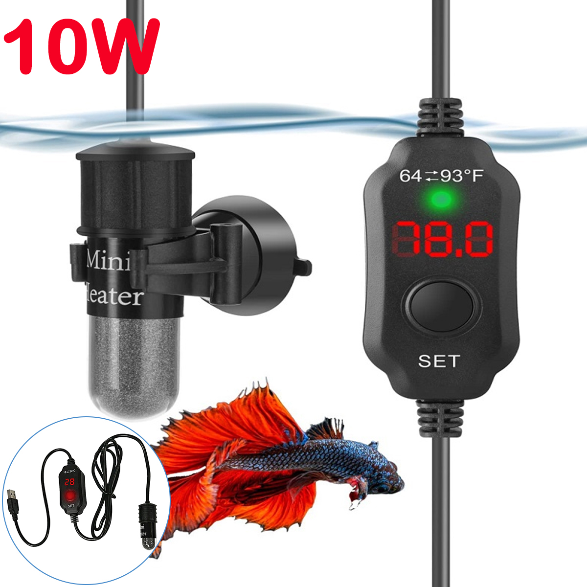 Fish Tank Heater - Регулируемый стержень для аквариумного нагревателя мощностью